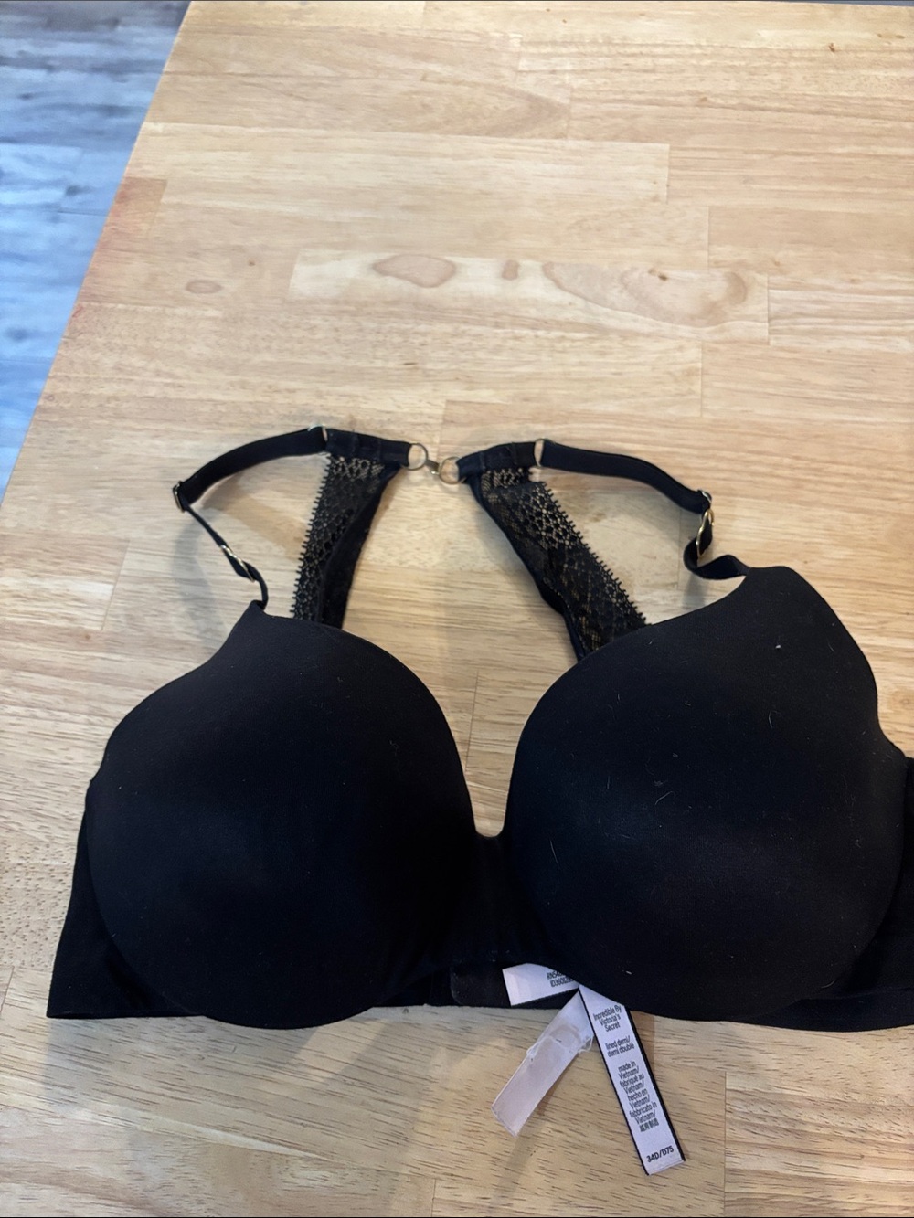 Victoria's Secret Black Lace-Back T-Shirt Bra